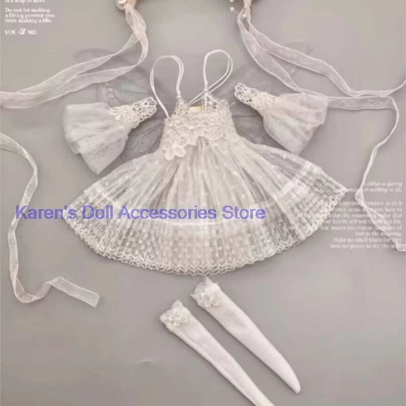 

4pcs Flower Fairy style Skirt, flower wreath, wings, socks for Blythe(Fit for Lulu,ymy24,Ob22,24,26,zone, Jenny)