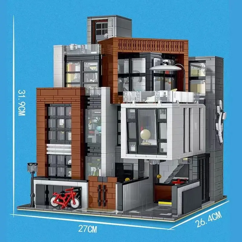 XMork 10204 Modern Villa Model City Modular Street View Series DIY Creative Toys Building Blocks Gift For Boys 3623Pcs