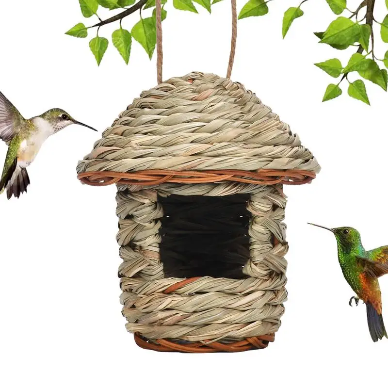 Artificial Birds Nest Hand Woven Grass Bird Nesting Bird Nests For Home Patio Porch Tree Courtyard Yard Tree Garden