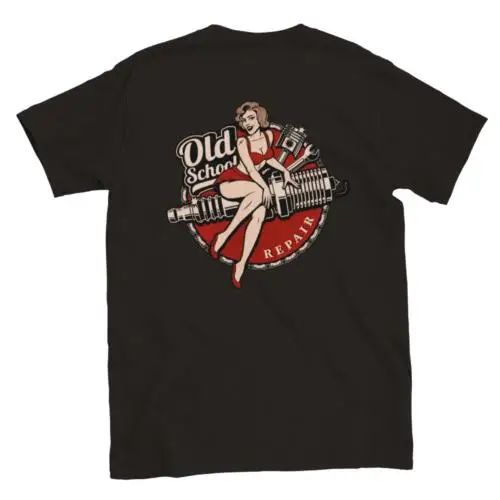 

Old School Repair - Hot Rod - Back Print - Classic Unisex Crewneck T-shirt