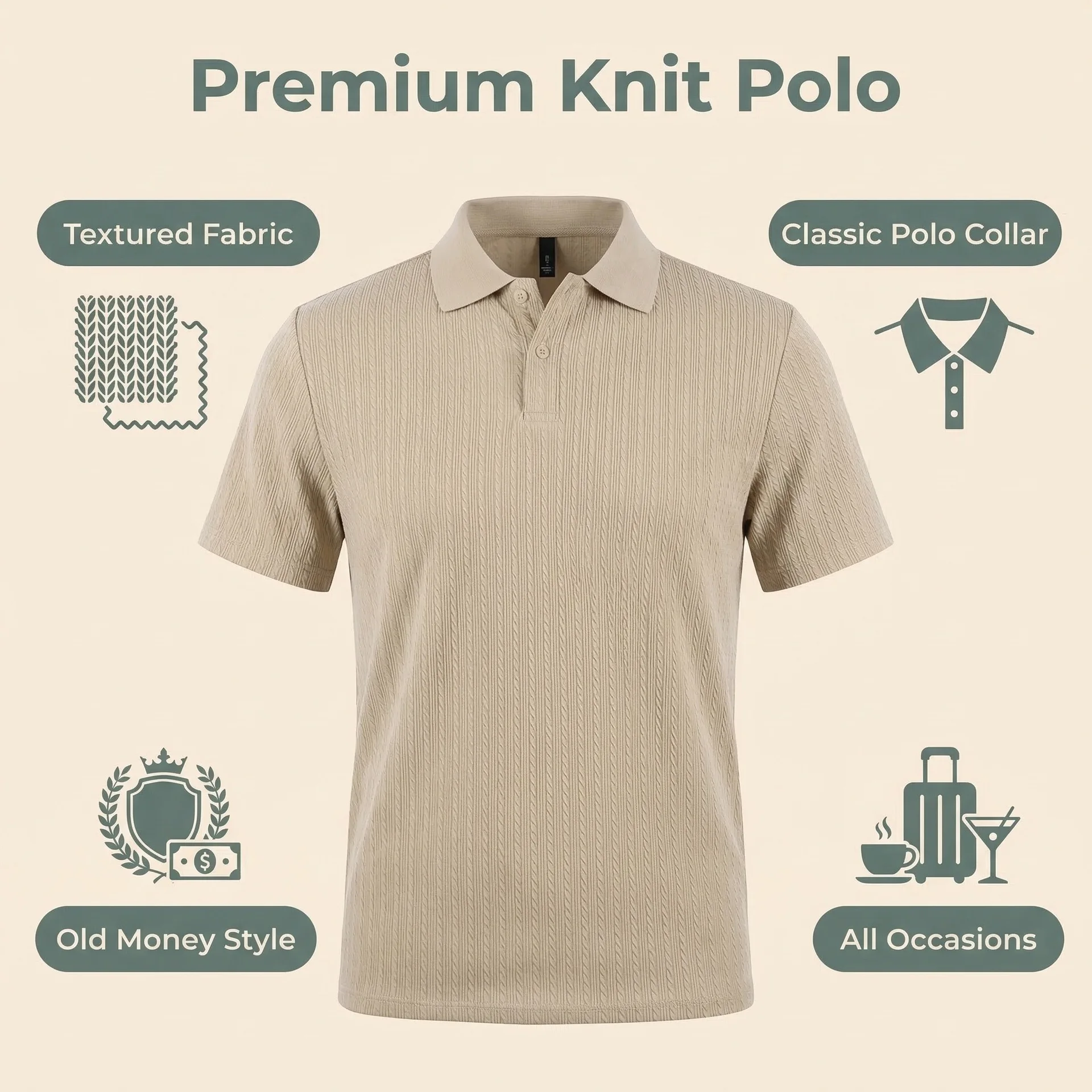 Europäisches und amerikanisches Sommer-Herren-Polohemd mit lockerem Jacquard-Strickmuster, geknöpft, kurzärmelig, auf Lager – Detail 4