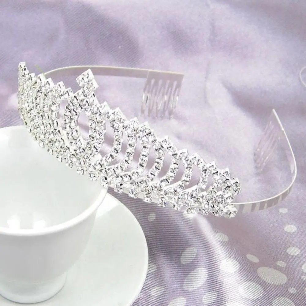 Crystal Hair Clips Bride Headdress Act of Role of Queen Hair Clasp Princess Diamond Crown Headband Headwear Hair Hoop