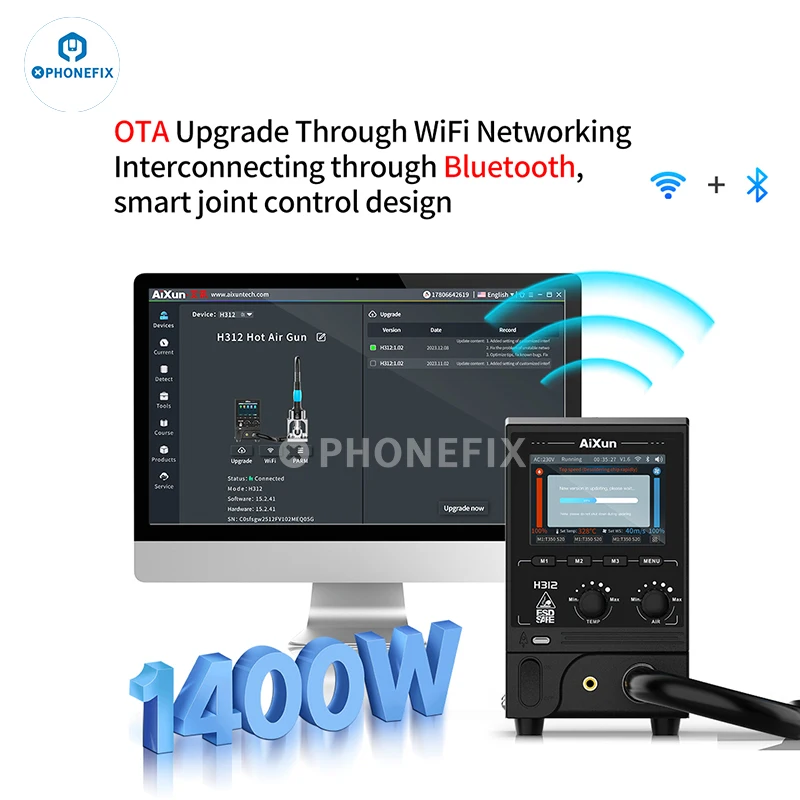 Imagem -05 - Aixun-hot Air Gun Bga Estação de Retrabalho Heating Core Modos de Desoldagem para Pcb Nand Chips Reparo de Soldagem 1400w H312