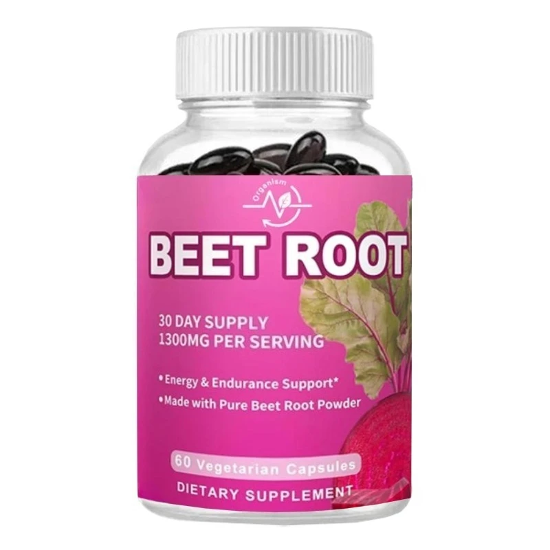 

Добавка в органическом порошке Beetroot, 1300 мг, естественная энергия и чистая, без ГМО и без глютена - 60 капсул