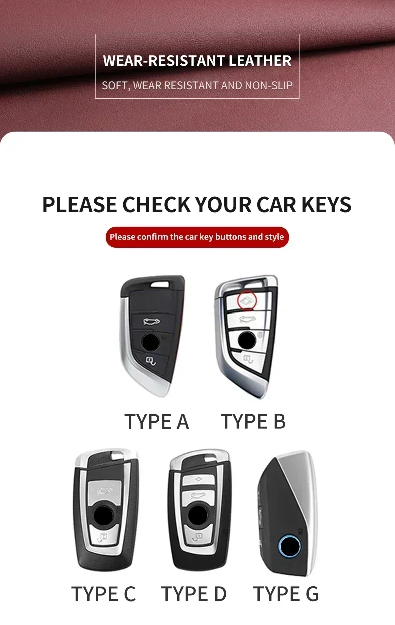 Car Key Case Cover for BMW 1 3 5 7 Series X1 X3 G01 X4 G02 X5 F15 F16 M3 M4 F30 F31 F32 F34 F20 F21 F07 F10 G30 Car Key Shell