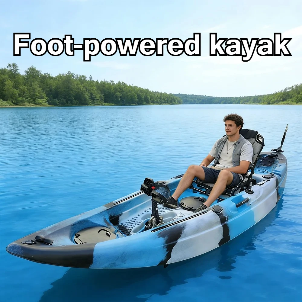 3-meter single-person pedal-driven fishing kayak (sit-on-top); suitable for marine waters; waterproof and durable