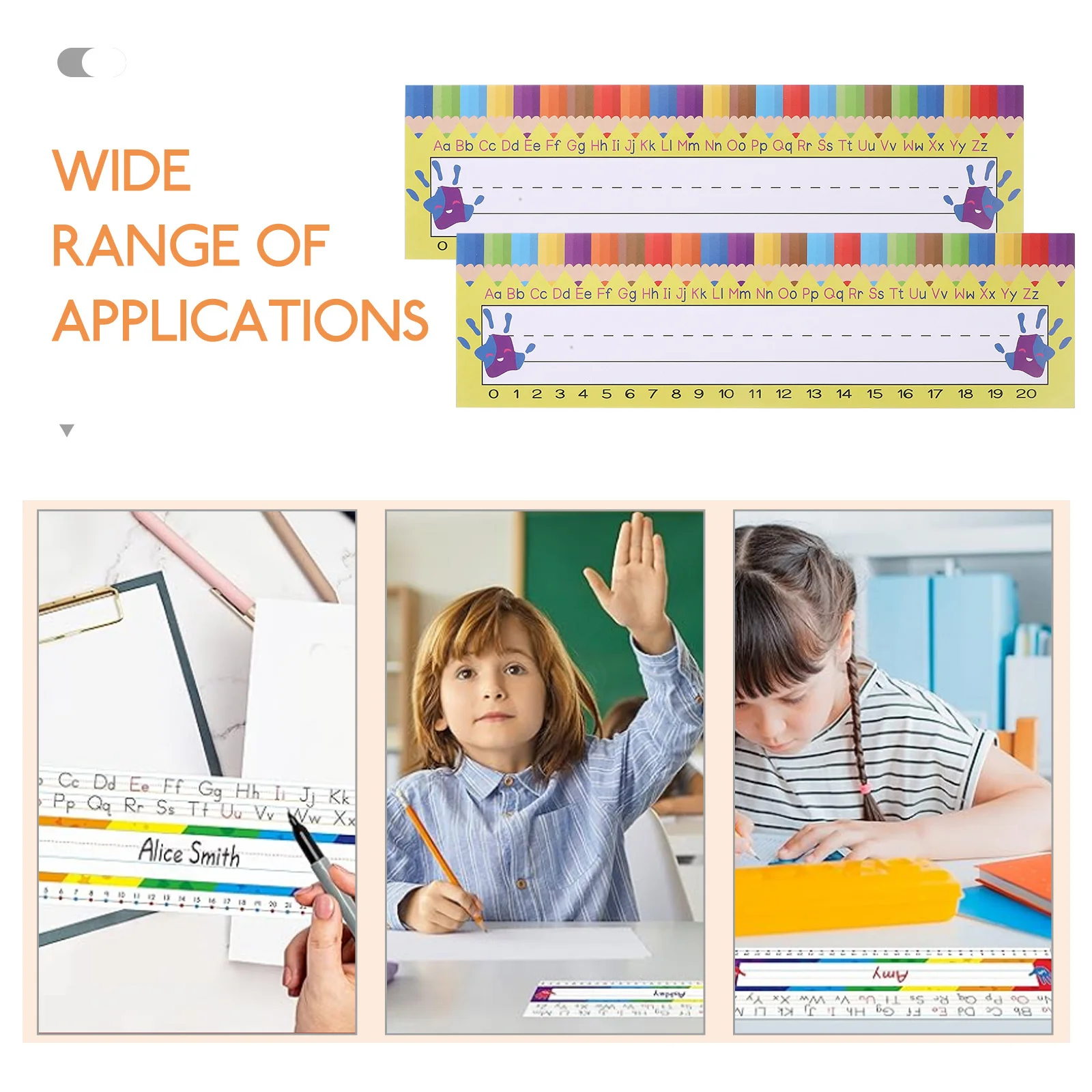 

1Set Name Tags for Desk Coated Paper Classroom Nameplates School Desk Labels Easy Peel Student Name Tags Stickers