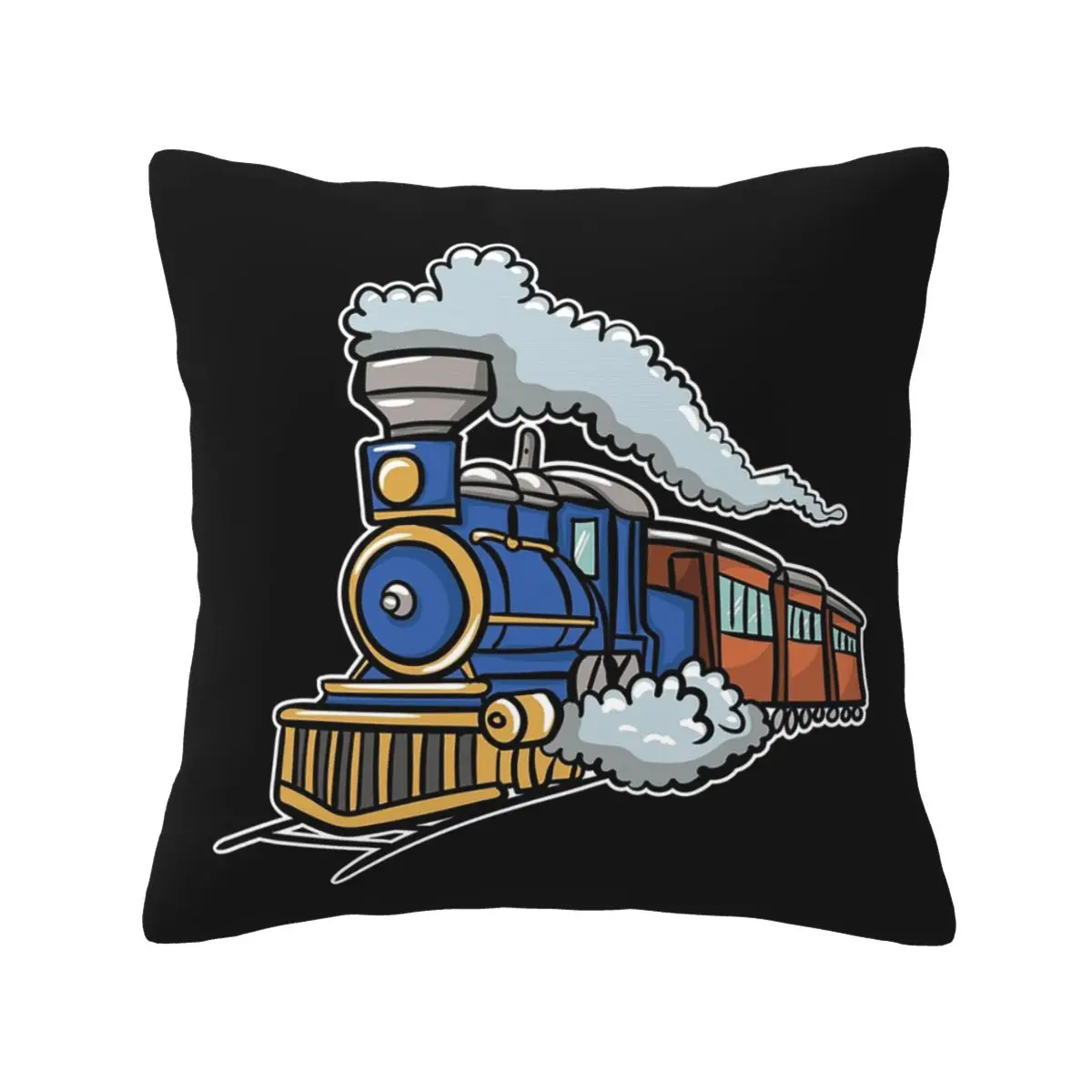 Train Railroad Square Pillowcase Pillow Cover Cushion Decor Comfort Throw Pillow for Home Living Room