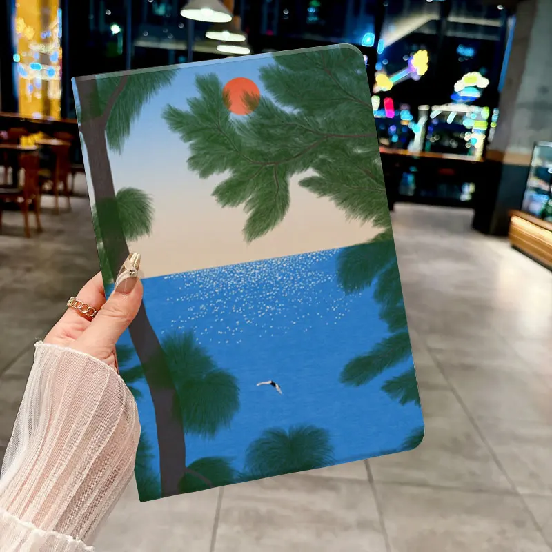 

Чехол ins с узором «Морство в полудень» для iPad pro 10/11 дюймов 2020/6/7/8/Air 3-й/Air 4-го/9 поколения/Air 5-го поколения 2022/Air 11