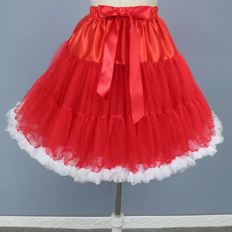 Enagua corta de crinolina de Halloween con volantes para boda, enagua de Organza, falda tutú Rockabilly