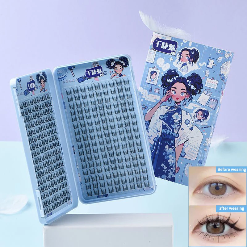 Natural Voluminous False Eyelashes, Fluffy Wispy Lash, Easy Application, Manga Eye, Daily Use 72/192/288 Clusters