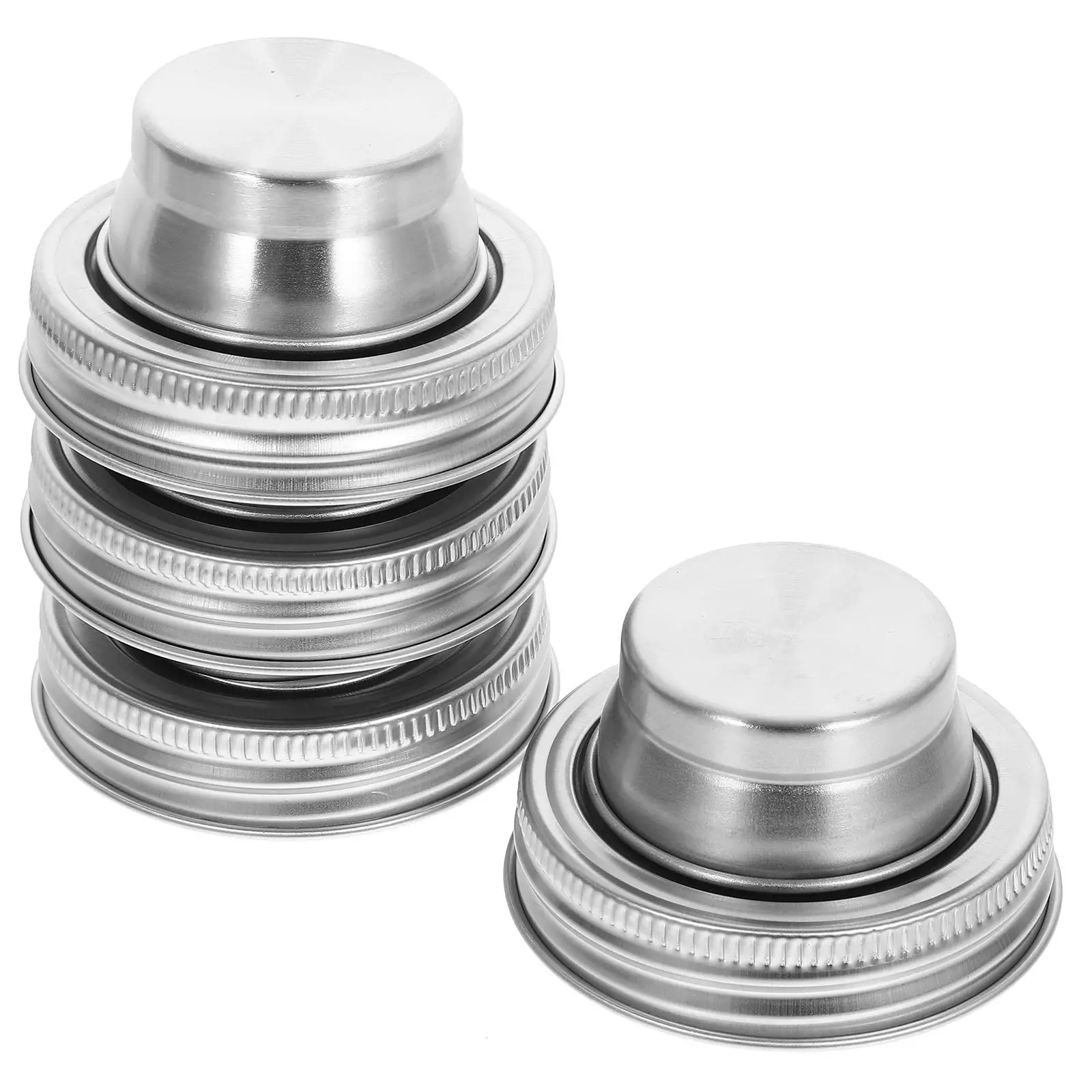 

6 Pcs Cocktail Shaker Lid Lids for Jar Bottle Canning Stainless Drink Flasks