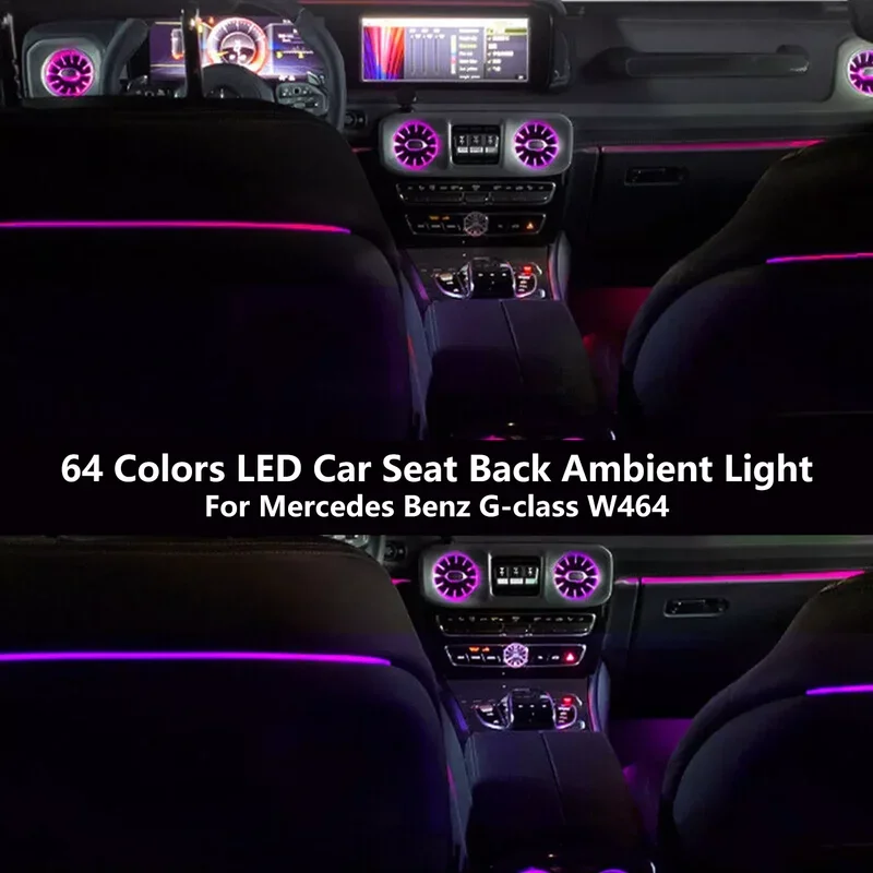 Seat Back Ambient Light for Mercedes Benz G-class 2019-2022 W464 W463 64 Colors LED Front/Rear Illuminated Air Vents