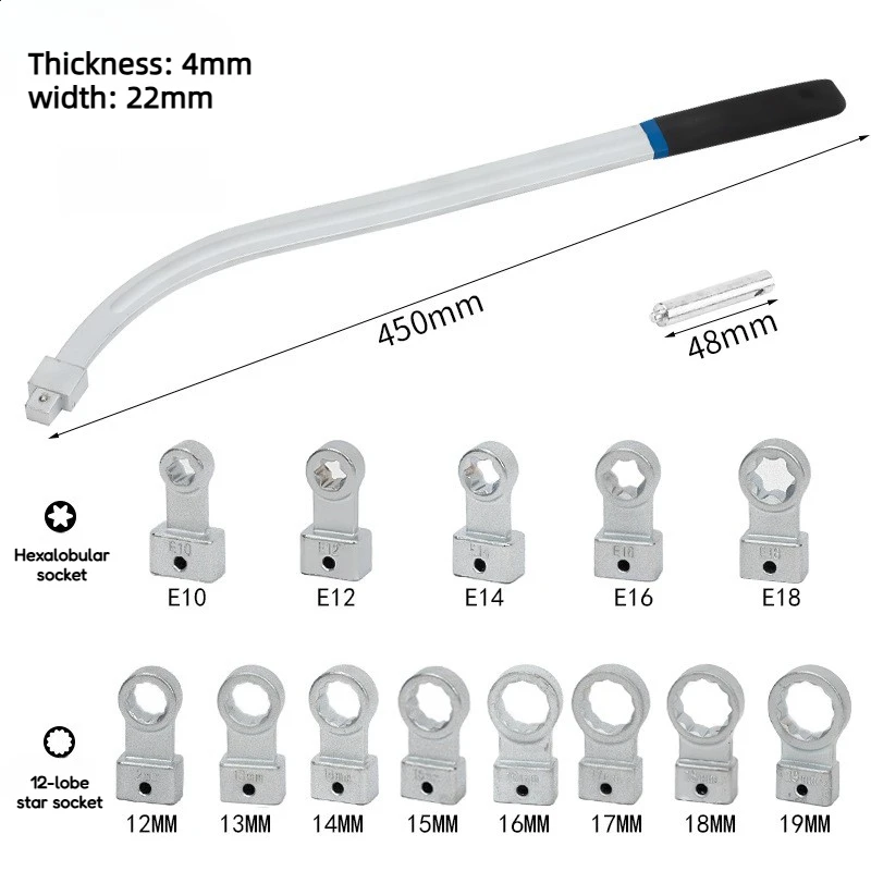 15 Pcs Set Car Engine Belt Tensioner Tool Adjustable Wrench For Idler Pulley Disassembly And Assembly Auto Repair Special Tool