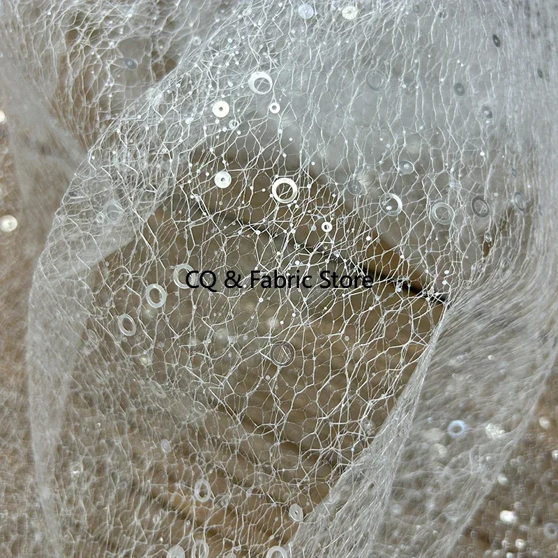 Sparkling Fine Mesh Soft Three-dimensional Plasticity Netting Fabric For Wedding Veils And Headpieces DIY Lace Fabric Designer