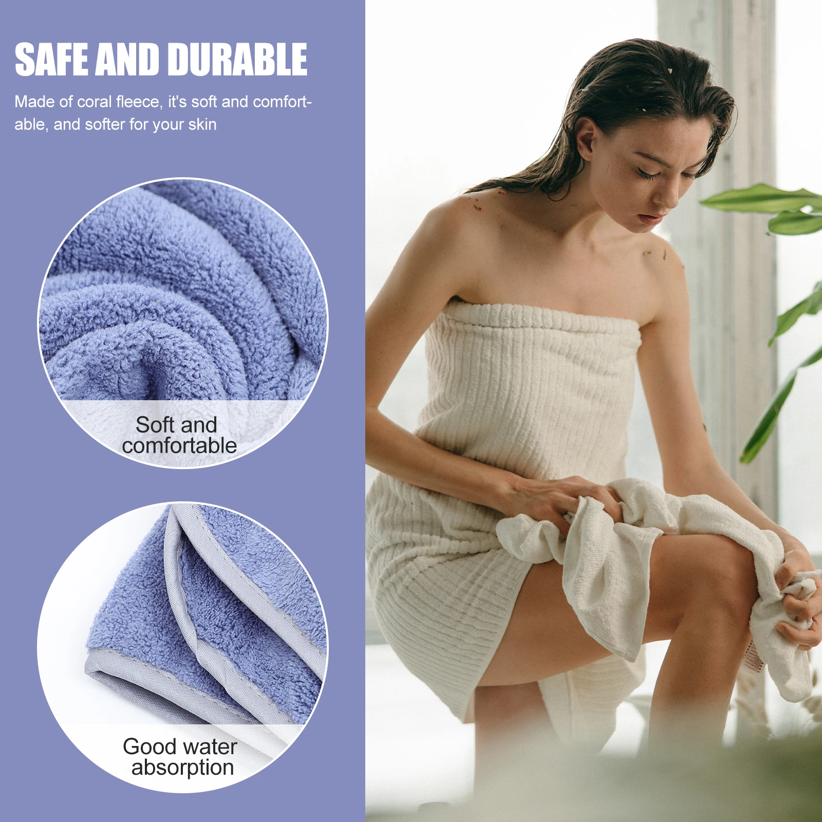 

Extra Large Coral Fleece Bath Towel Skin-Friendly Soft Supple Water Absorbent Bath Towel Sets Suitable for Home Hotel Spa