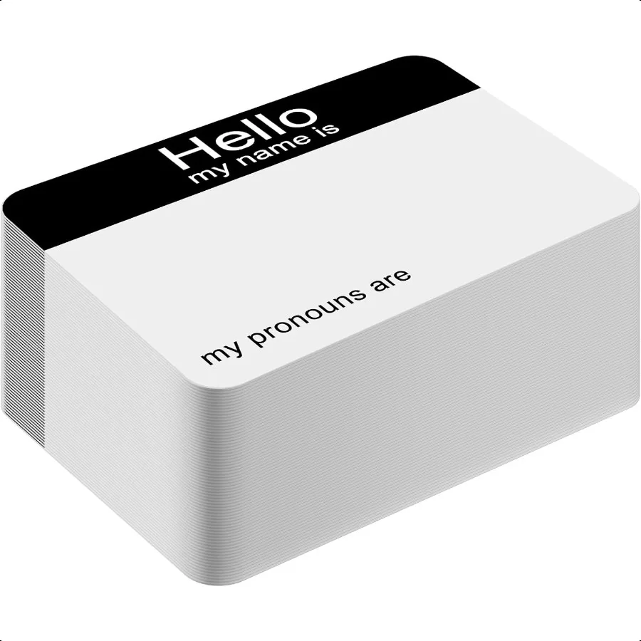 

200 Pcs Hello My Pronouns are Sticker Decal Vinyl Stick on Name Tag Stickers Removable Blank Adhesive Name Tags for Adults Conf