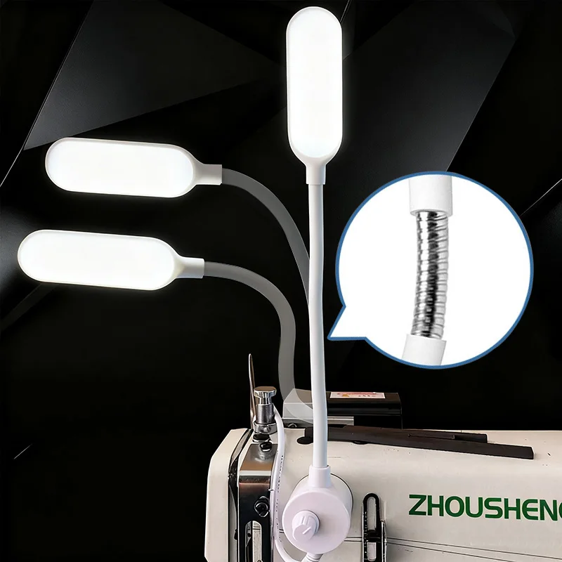 

LED Industrial Magnetic Sewing Machine Lamp Accessories Flexible Arm Gooseneck Work Light 360°Adjustable usb port Portable light