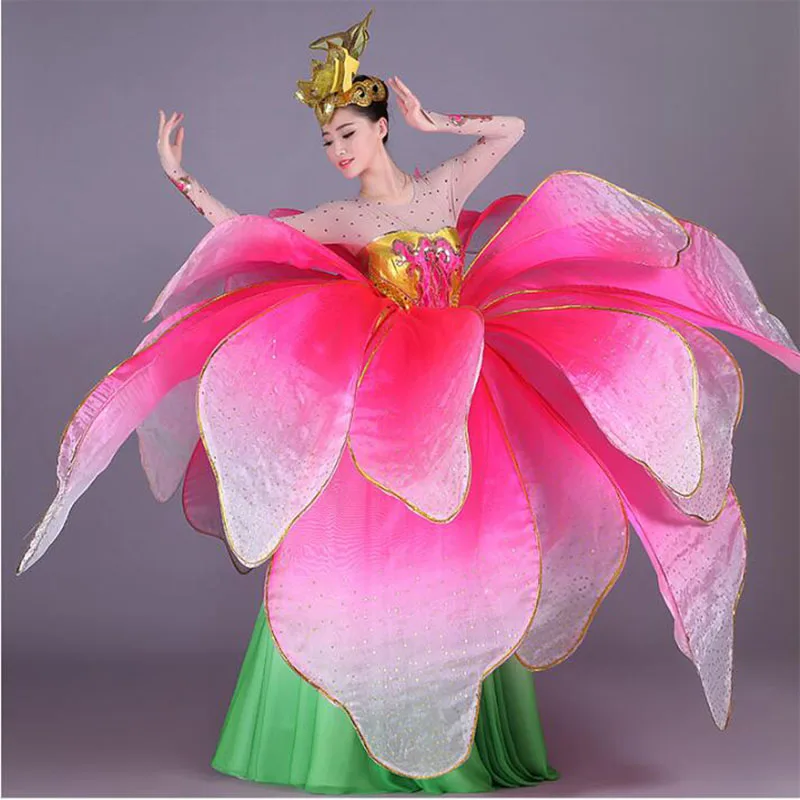 

Flowers Dress Opening dance Big Modern Dancer Performance Petal Show Stage Folk Dance Costume