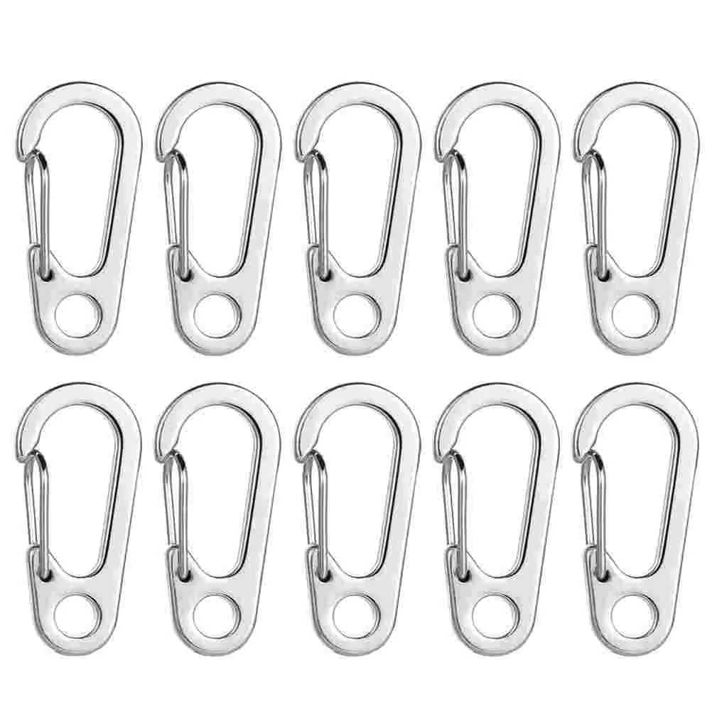 10 Pcs Carabiner Durable Household Heavy Duty Shape Outdoor Climbing Buckles Zinc Alloy Hanging