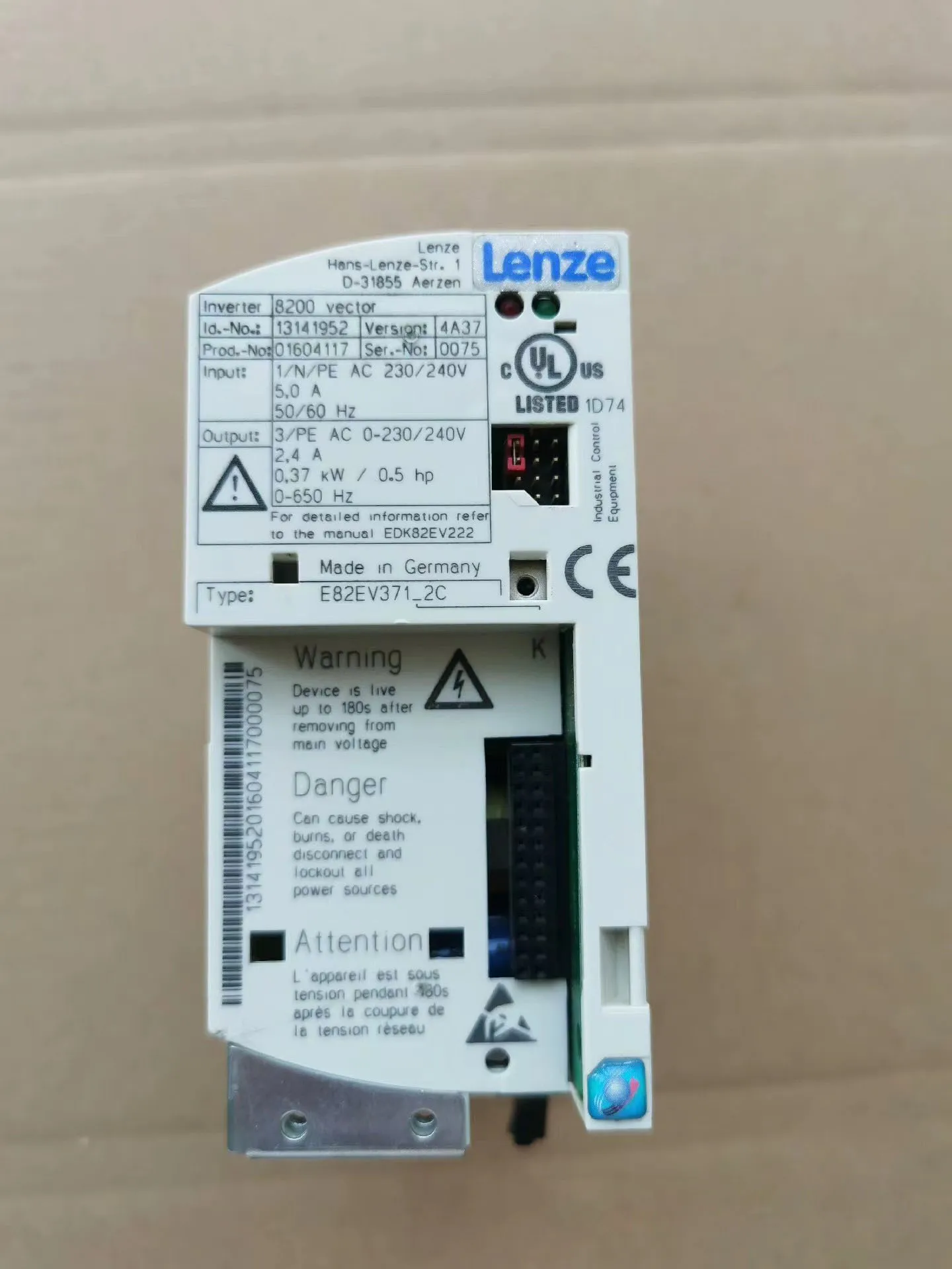 

E82EV371-2C Inverter 0.37KW 220V for Lenze