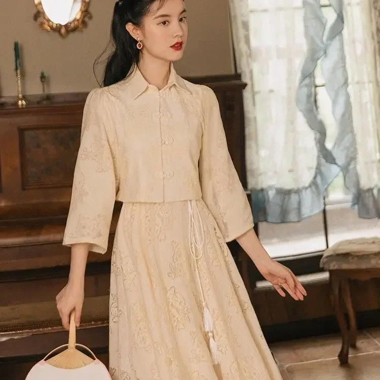 فساتين جديدة على الطراز الصيني أنيقة تحسين تشيباو شيونغسام الوقوف طوق فيستدوس كشكش خمر المرأة مثير تشيباوس فساتين ضئيلة #3