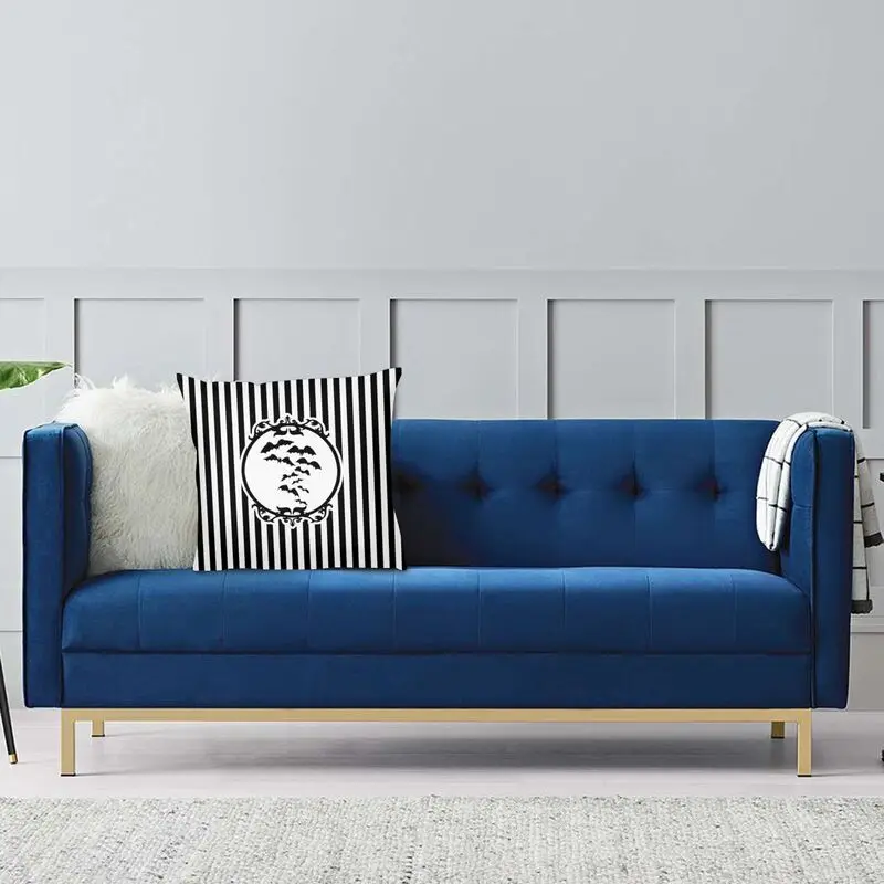 Paski i nietoperze Nordic rzuć poduszka pokrywa Home Decor Goth okultystyczna czarownica Halloween poduszka na krzesło 40x4 0cm poduszki dekoracyjne