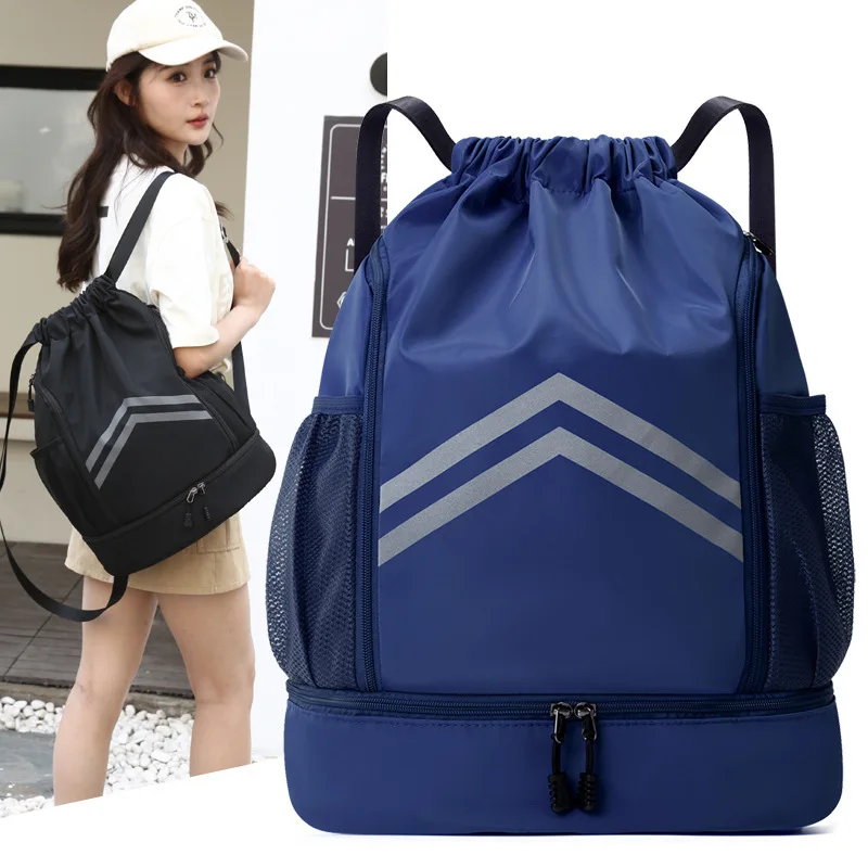 Damesrugzak met trekkoord voor buitensporten, fitness, basketbal, zwemmen, reizen, waterbestendige rugzak