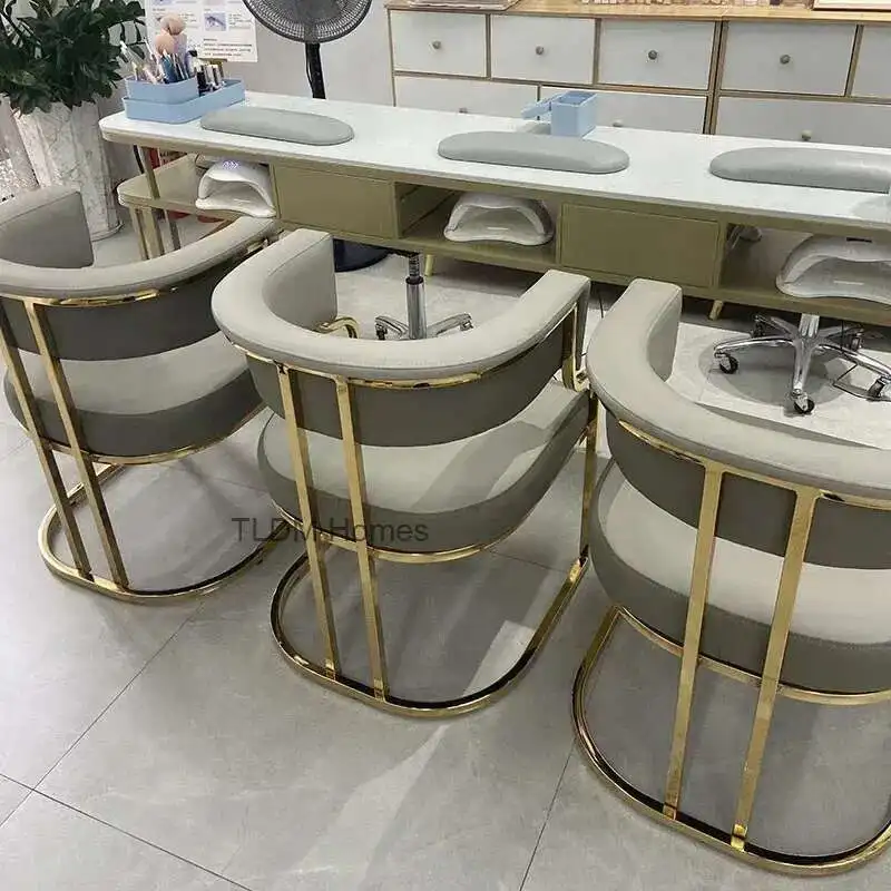 كراسي الطعام الذهبية الفاخرة المطاوع الحديد مسند الظهر كرسي المطبخ الحديثة أثاث غرفة الطعام غرفة نوم المنزل صالون ماكياج كرسي