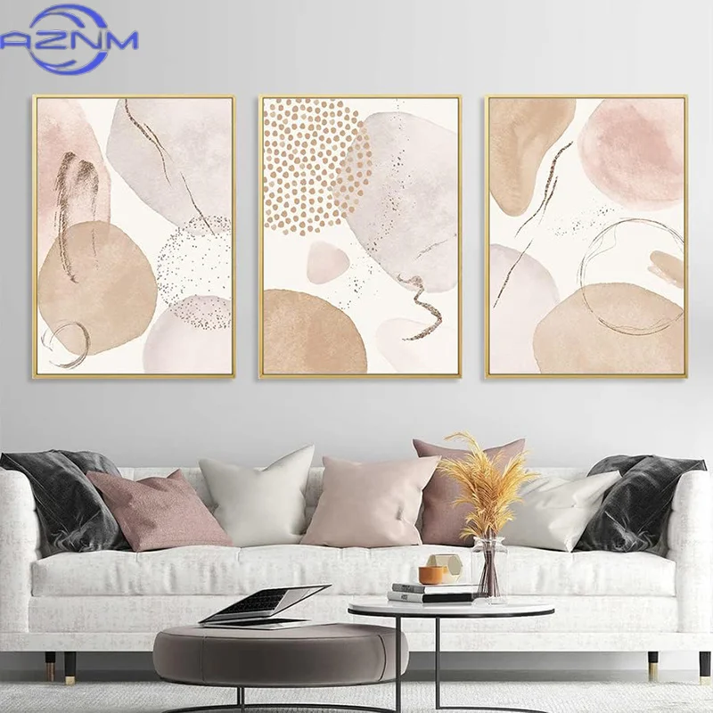 Bohemian Geometric Beige Abstract Poster Canvas Painting Wall Art Printing Picture Bedroom Living Room Home Decoration Picture