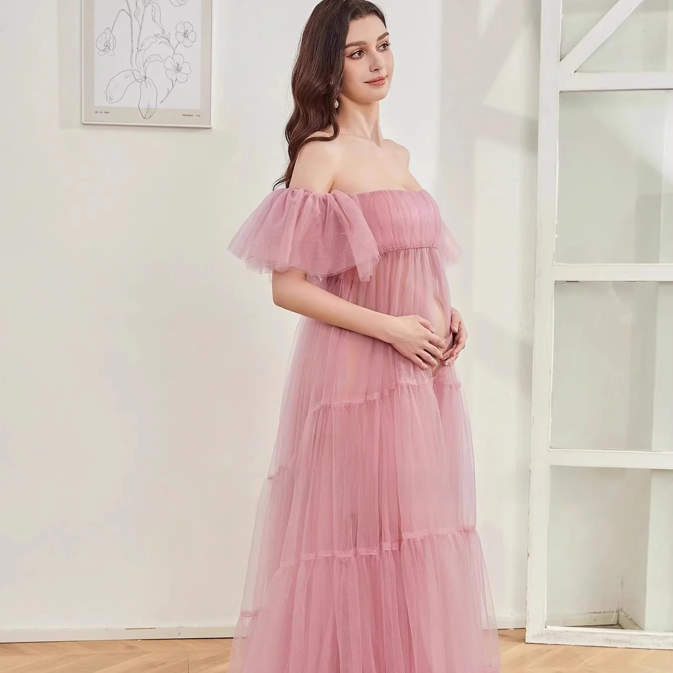 

Платье Materni для фотосессии, свадебное платье с разрезом, индивидуальный дизайн, услуга по индивидуальному пошиву, платье на одно плечо, для фотостудии, художественное оформление