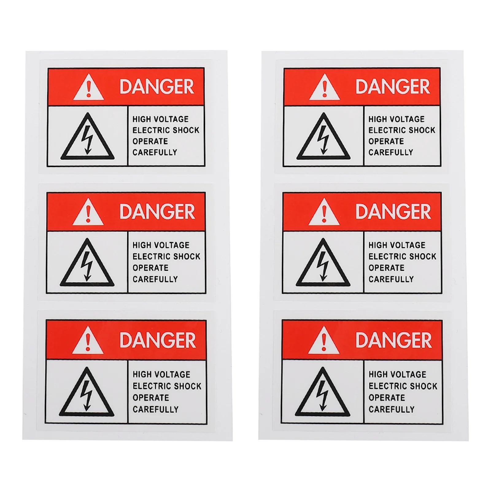 6pcs Electric Shocks Warning Decal Label For Equipment Machinery Durable Pp Material Traffic Safety Sign
