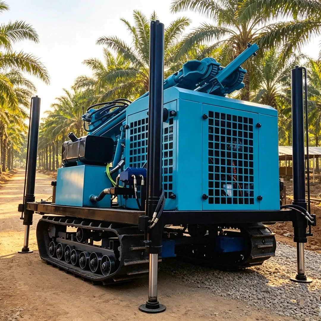 Customized Crawler‑Type Pneumatic Percussive Drilling Rig, Hydraulic Outrigger Water Well Drilling Rig, Deep Well Drilling
