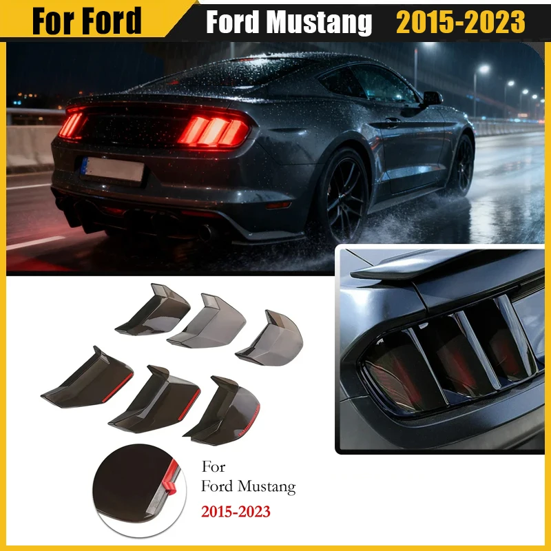 Taillight Cover For Ford Mustang 2015 2016 2017 2018 2019 2020 2021 2022 2023 Car Rear Tail Lamp Decoration Sticker Cover 6Pcs