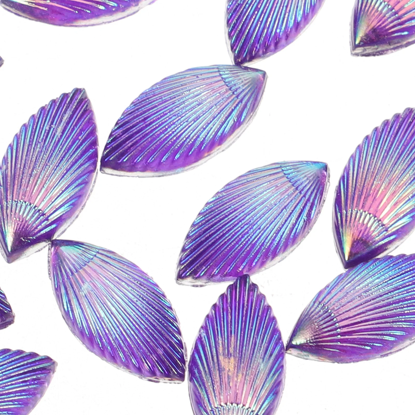 20 個光沢のあるシェルチャーム樹脂ミニチュア装飾 DIY 電話ケースチャームクラフトアクセサリー樹脂ミニチュアシェル飾り