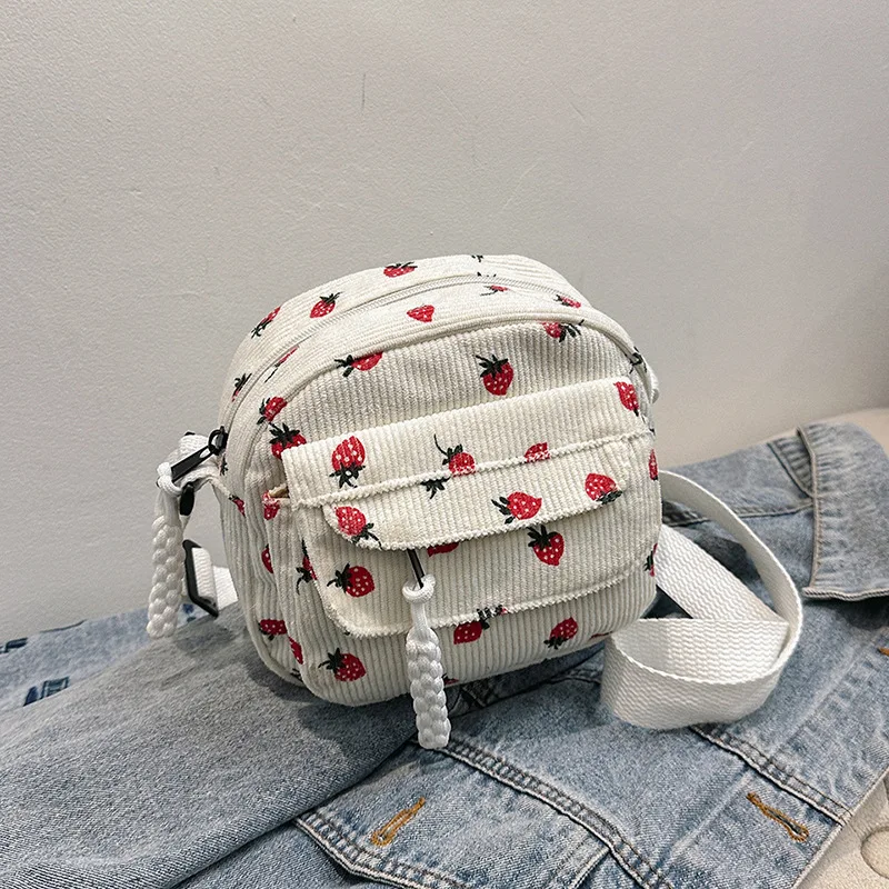 Cute Strawberry Shoulder Bag Casual Zipper Trendy Crossbody bags Tote Handbag for Women Girls Travel Work Messenger Bags purses