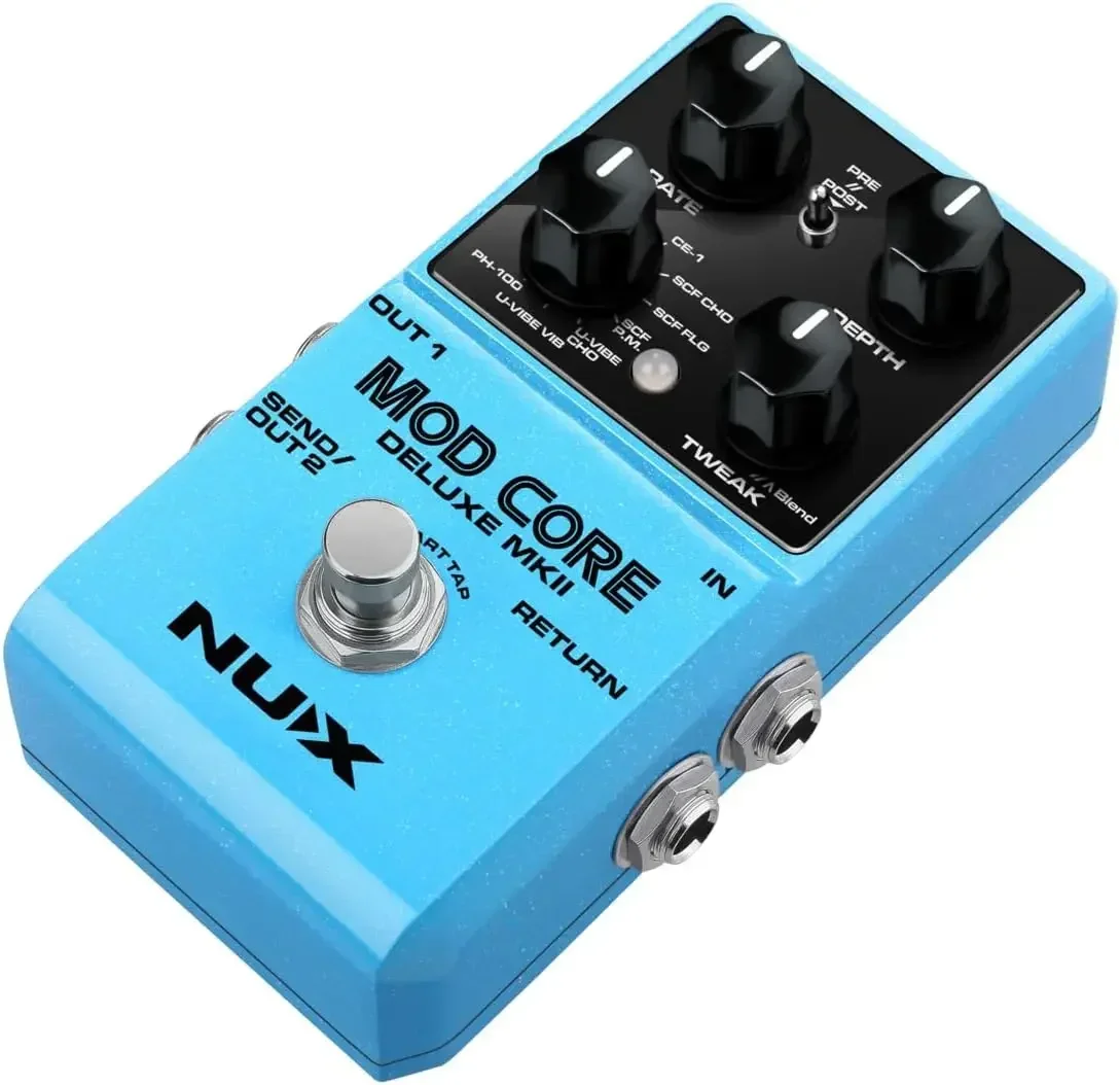 Pedal NUX-Mod Core Deluxe MKII, efectos de guitarra eléctrica, pedal de modulación con 8 tipos, enrutamiento de señal avanzado