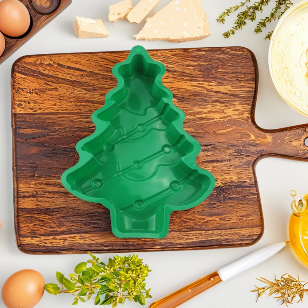

2 Pcs Christmas Tree Mold Party Baking 3d Holiday Molds Supplies Gingerbread Man