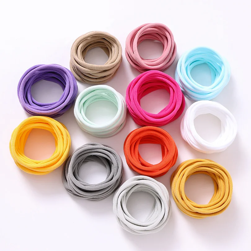 20 adet/grup bebek kız DIY naylon bantlar çocuklar için yumuşak Traceless sıkı kafa bandı kız Hairband elastik saç aksesuarları