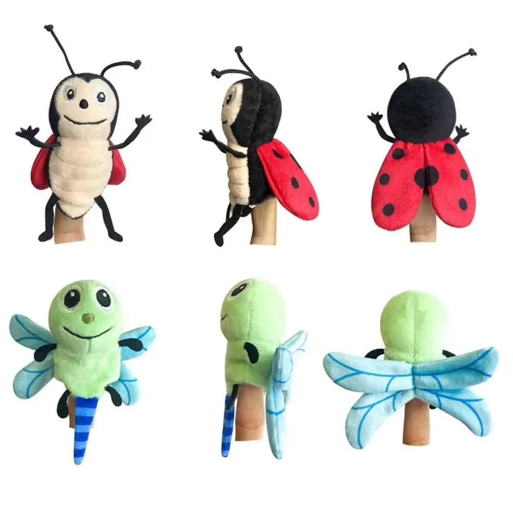 Role Play Animal Finger Puppets Storytelling Cartoon Insect Series Puppets 9cm Educational Butterfly Bee Puppets For Children