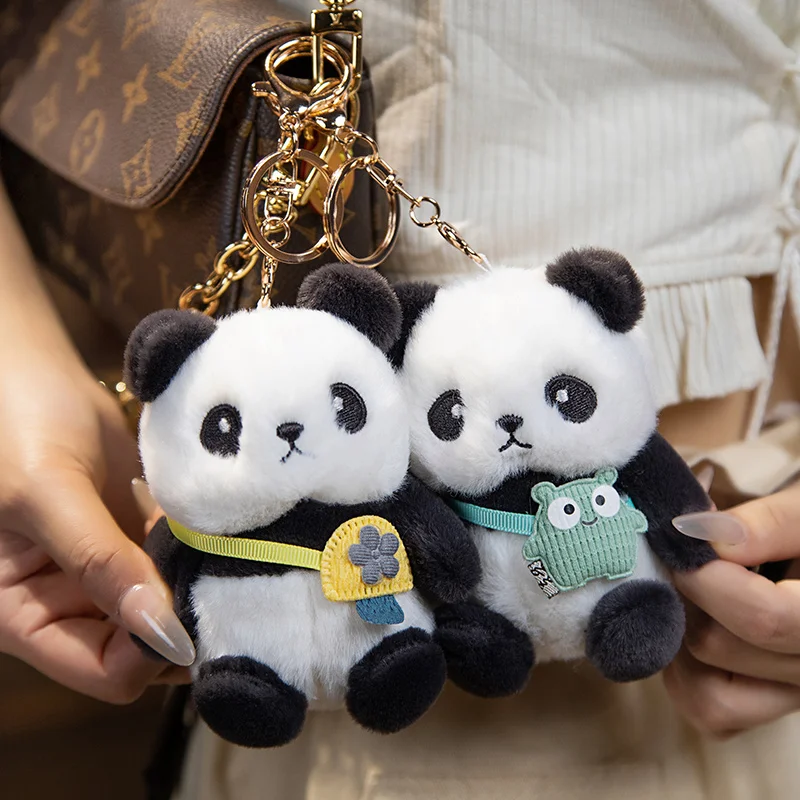 

New 12cm Panda Plush KeyChain Stuffed Toy Doll Cartoon Pendant Plushies Doll Anime Kawaii Soft Kids Toys for Girls Gifts