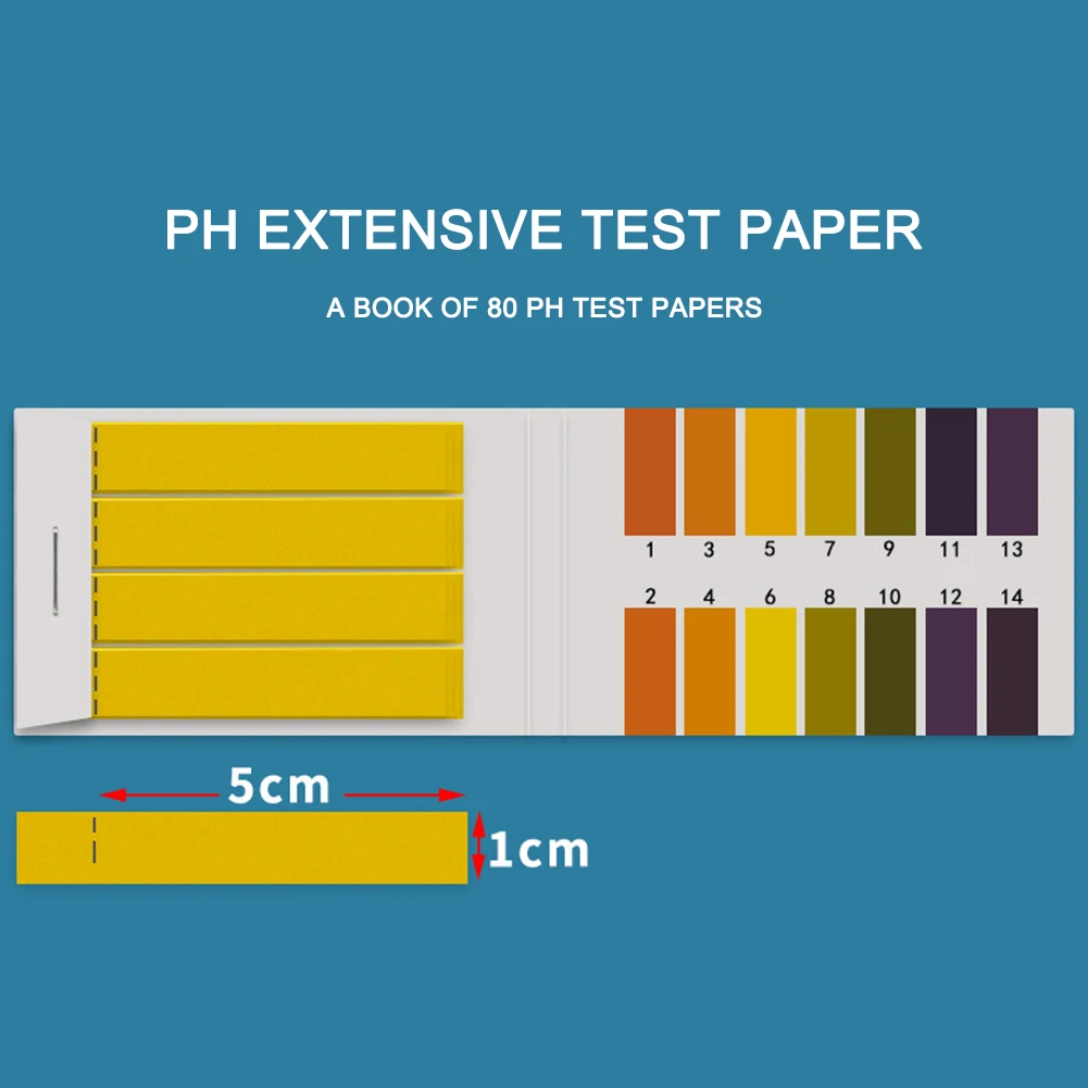 80 Pcs PH Indicator Test Strips Professional Wide Range PH Strips Water Cosmetics Soil Acidity Test Strips for Water Urine Soil