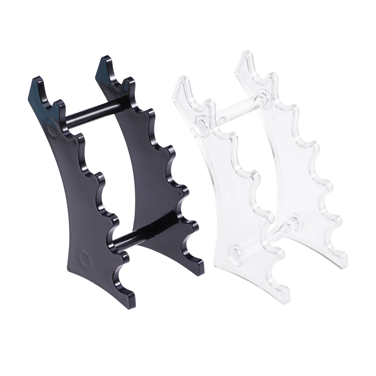 

2pcs Acrylic Stand For Pen Makeup Brush Organizer Holder Stationery Nail Display Tools Black Transparent