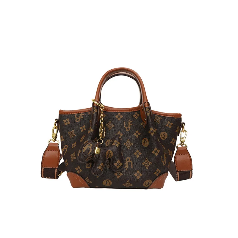 

2025 Monogram Tote Bag for Women, Genuine Leather Multi-way Shoulder Crossbody Bag, Vintage Designer-inspired Work Purse