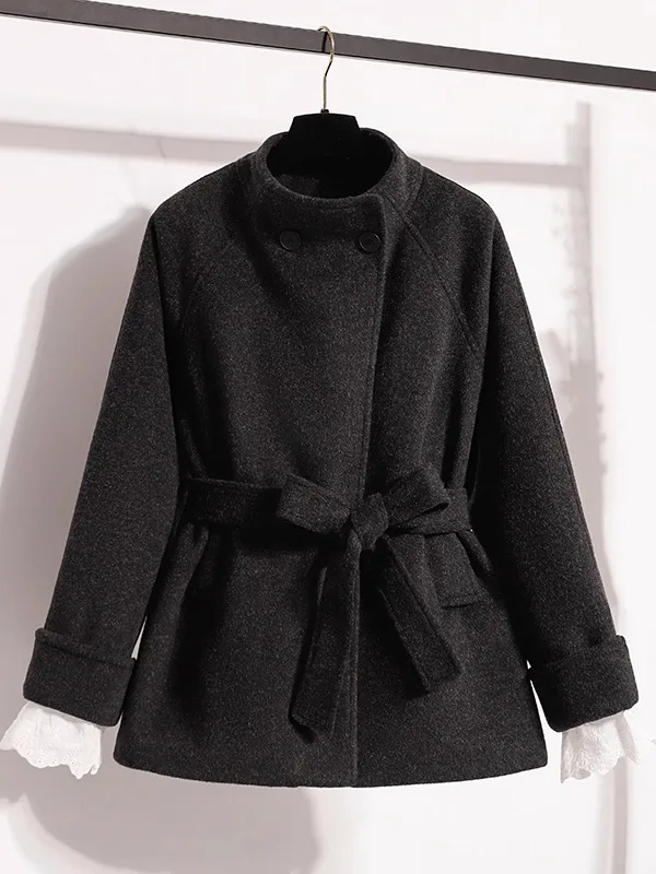 

ay Camere шерстяная верхняя одежда длиной до плеч, женский зимний универсальный супер красивый жилет больших размеров, пальто с поясом