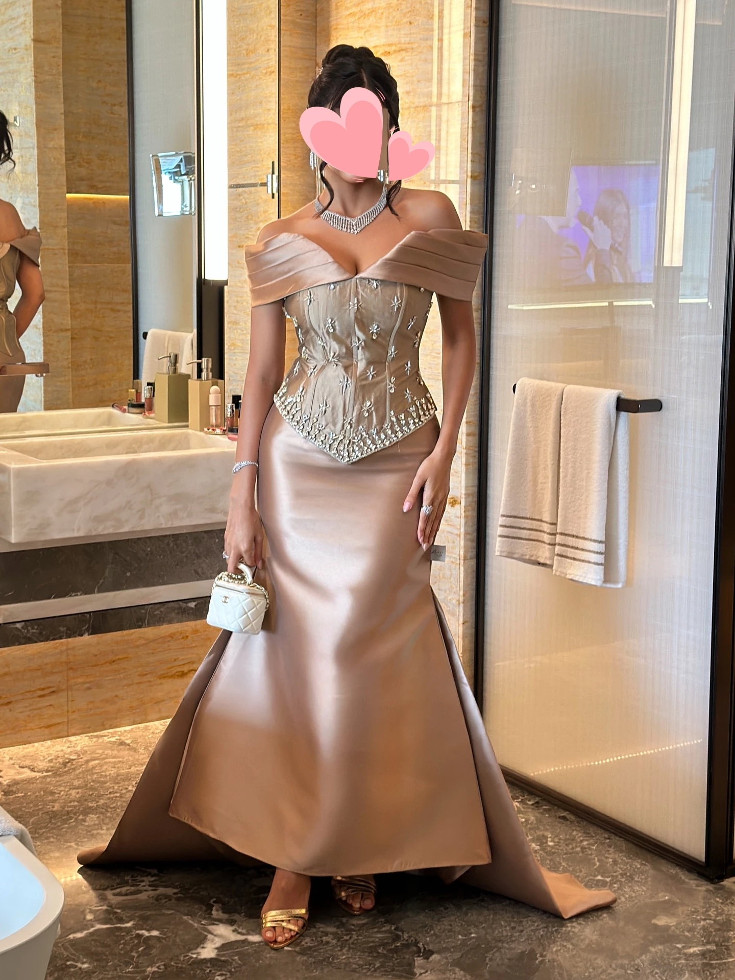 

Oisslec Prom Dress Elegant Vintage Sweet Champagne Mermaid Beads Customized Formal Occasion Prom Dress Evening Party Gowns