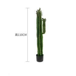 110/140CM Artificial Tropical Cactus Fake Desert Green Plants Succulent Cacti Plant Potted Home Decor Faux Cacti Floor Bonsai