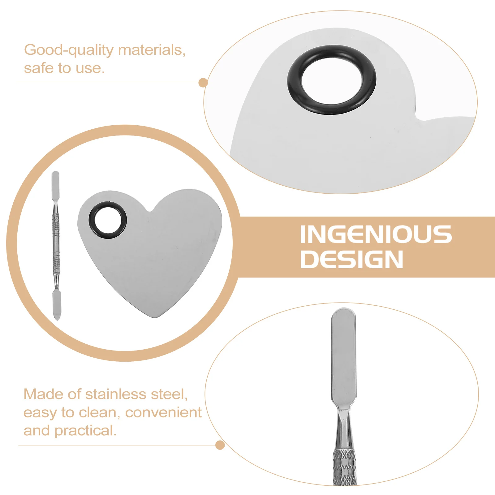 1 مجموعة شكل قلب مسمار الفن لوحة ألوان الفولاذ المقاوم للصدأ لوحة مسمار خلط القلم المهنية DIY مانيكير أداة لوحات الفن #2