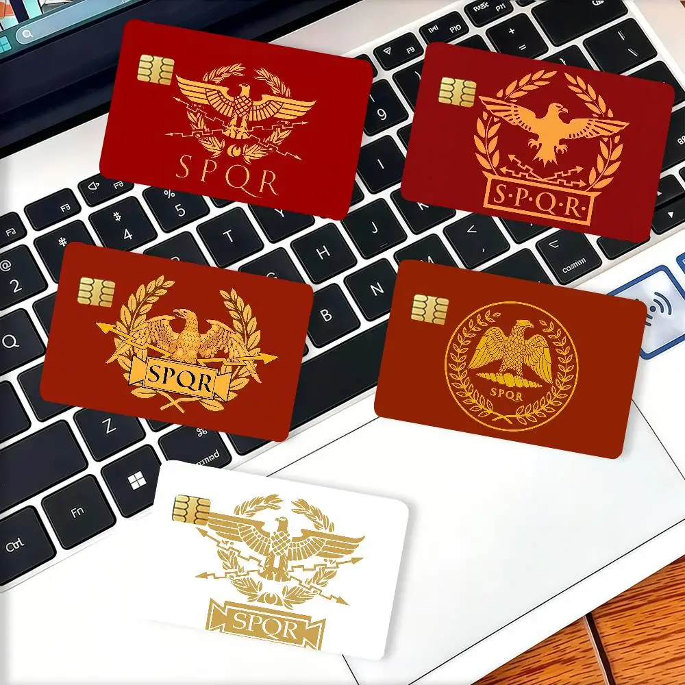 Fashion print S-SPQR Credit Card Decorative Card Stickers Suitable For Bank Cards Metro Transit Anti-scratch Gift 4PCS