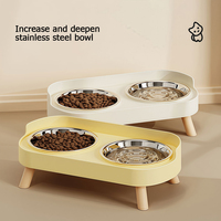 Stainless steel double bowl, dog bowl, and cat bowl, shockproof and splash proof, detachable for cleaning, reducing bacteria.zwq